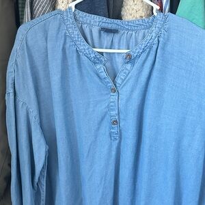 J. Jill denim Light Blue Blouse peasant style blouse large